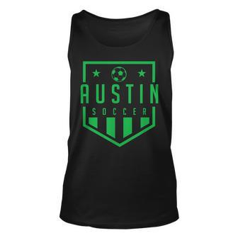 Austin Texas Soccer Apparel Futbol Jersey Kit Badge Match Unisex Tank Top | Mazezy