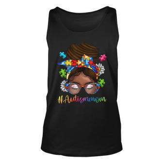 Autism Afro Mom Curly Hair American African Autism Awareness Tank Top | Mazezy