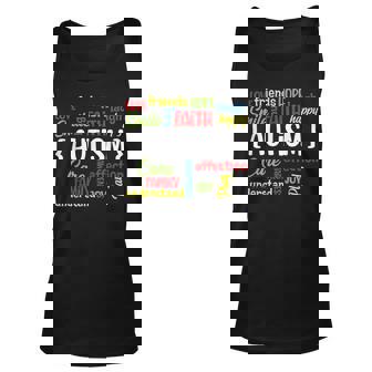 Autism Awareness Gift Meaning Words Autism Awareness Words Unisex Tank Top | Mazezy