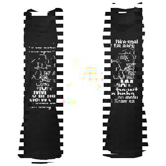 Autism Awareness Gifts For Mom Elephant Autism Mom Unisex Tank Top | Mazezy