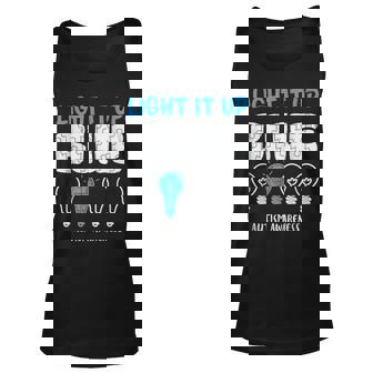 Autism Awareness Light It Up Blue Cute Mens Womens Kids Tank Top | Mazezy
