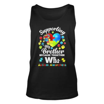 Autism Awareness Month Supporting My Brother Puzzle Unisex Tank Top - Seseable