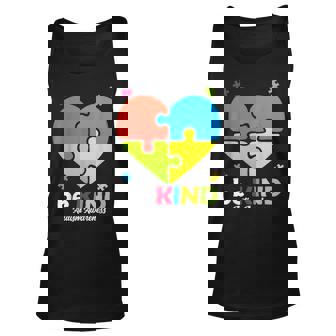 Autism Awareness T - Be Kind Puzzle Heart Kindness Unisex Tank Top | Mazezy
