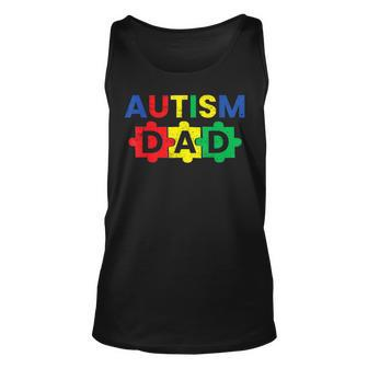 Autism Dad Fathering Autism Support Awareness Month Unisex Tank Top - Seseable