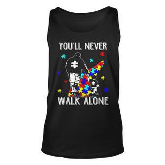Autism Dad You Will Never Walk-Alone Support Autism Son Unisex Tank Top - Thegiftio UK