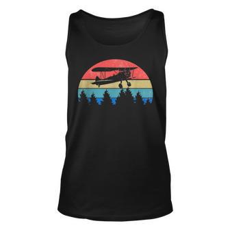 Aviator Pilot Vintage Bi-Plane Airplane Unisex Tank Top - Seseable