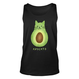 Avocato Funny Cute Cat Avocado Vegan And Cat Lover Kitten Unisex Tank Top - Seseable