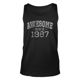 Awesome Since 1987 Vintage Style Born In 1987 Birthday Tank Top | Mazezy
