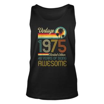 Awesome 48 Years Old 48Th Birthday Sunset Vintage 1975 Unisex Tank Top - Seseable