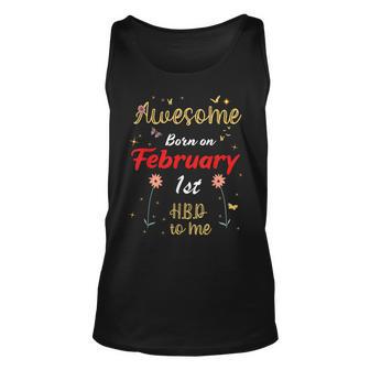 Awesome Born On Februar 1 Geburtstag Niedliche Blumen Februar Tank Top - Seseable