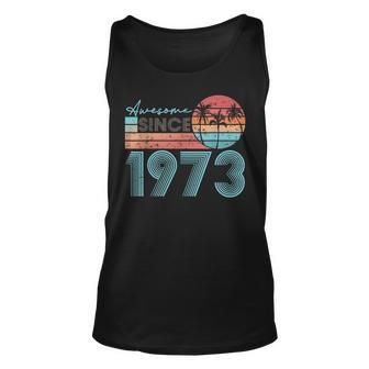 Awesome Since 1973 Retro Beach Sunset Vintage-1973 Unisex Tank Top - Seseable