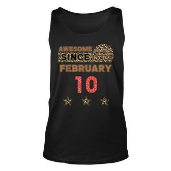 Awesome Since Februar 10 mit Leopardenmuster, Vintage Geburtstag Unisex TankTop - Seseable