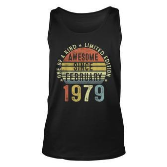 Awesome Since February 1979 44 Years Old 44Th Birthday Gifts Unisex Tank Top - Seseable
