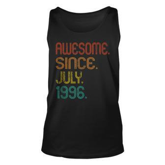 Awesome Since July 1996 27Th Birthday 27 Years Old Vintage Unisex Tank Top - Seseable
