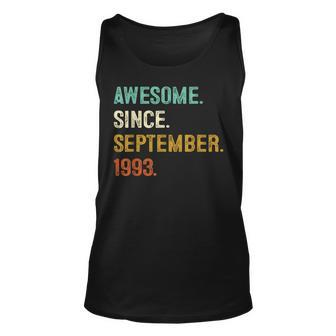 Awesome Since September 1993 30Th Birthday Gift 30 Years Old Unisex Tank Top - Seseable