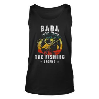 Baba Man Myth Fishing Legend Funny Fathers Day Gift Unisex Tank Top - Seseable