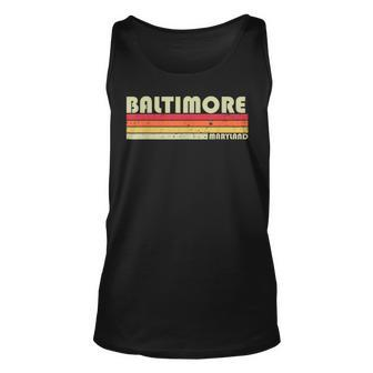 Baltimore Md Maryland Funny City Home Roots Gift Retro 80S Unisex Tank Top - Seseable