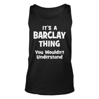 Barclay Thing College University Alumni Funny Unisex Tank Top - Seseable