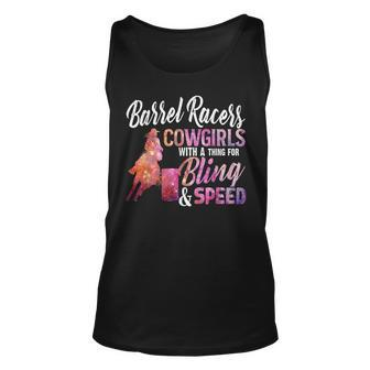Barrel Racers Cowgirls With A Thing For Bling Speed Unisex Tank Top - Seseable
