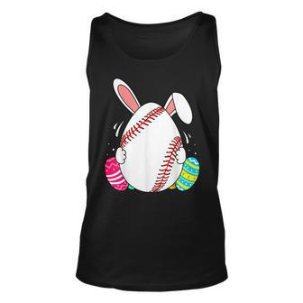 Baseball Bunny Ears Eggs Easter Day Baseball Lovers Gifts Unisex Tank Top | Mazezy