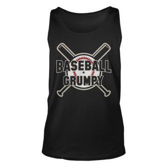 Baseball Grumpy Softball Papa Funny Fathers Day Gift Grandpa Unisex Tank Top - Seseable