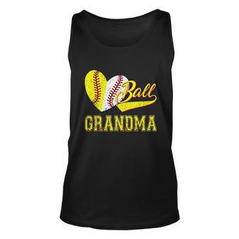 Baseball Softball Ball Heart Grandma Mothers Day Gift Men Women Tank Top Graphic Print Unisex - Thegiftio