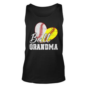 Baseball Softball Ball Heart Grandma Mothers Day Unisex Tank Top | Mazezy