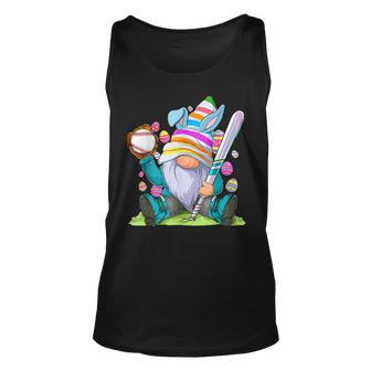 Baseball Sport Cute Bunny Gnome Happy Easter Day Unisex Tank Top - Seseable