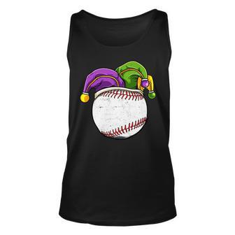 Baseball Sports Lover Mardi Gras Carnival Party Jester Unisex Tank Top - Seseable