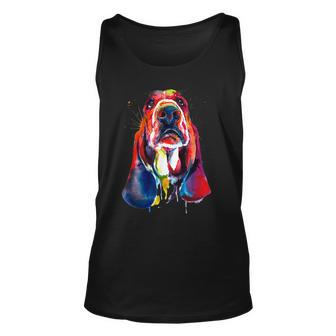 Basset Hound Artistic Funny Dog Cute Sweet Gift Birthday Unisex Tank Top | Mazezy