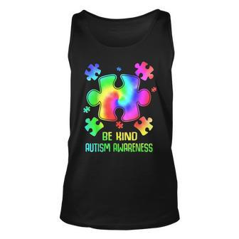 Be Kind Puzzle Tie Dye Autism Awareness Toddler Kids Unisex Tank Top | Mazezy