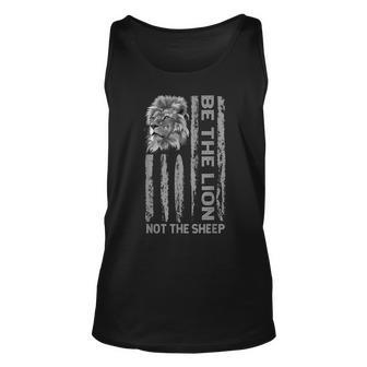 Be The Lion Not The Sheep Usa Flag Awesome Motivation Quote Unisex Tank Top - Seseable
