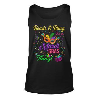 Beads And Bling Its A Mardi Gras Thing Beads Bling Festival Unisex Tank Top - Seseable