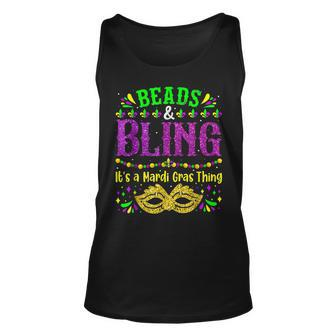 Beads And Bling Its A Mardi Gras Thing Carnival Festival Unisex Tank Top - Seseable