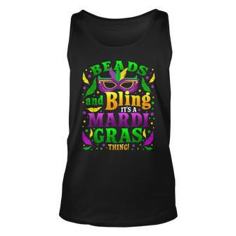 Beads And Bling Its A Mardi Gras Thing Cute Carnival Unisex Tank Top - Seseable