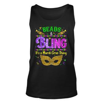 Beads And Bling Its A Mardi Gras Thing Funny Carnival Party Unisex Tank Top - Seseable