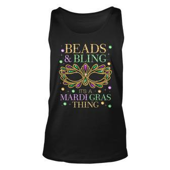 Beads & Bling Its A Mardi Gras Thing Funny Cute Carnival Unisex Tank Top - Seseable