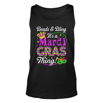 Beads & Bling Its A Mardi Gras Thing Party Mask Beads Unisex Tank Top - Seseable