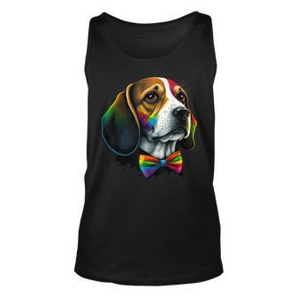 Beagle Gay Pride Dog Lgbt Rainbow Flag On Beagle Lgbtq  Unisex Tank Top