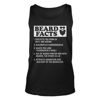 Mens Beard Facts Protects Ageing Makes Manly Bearded Dad Tank Top | Mazezy