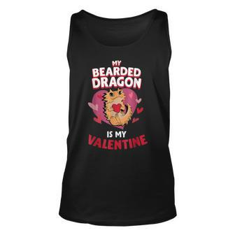 Bearded Dragon Is My Valentine Funny Valentines Day Gifts Unisex Tank Top - Seseable