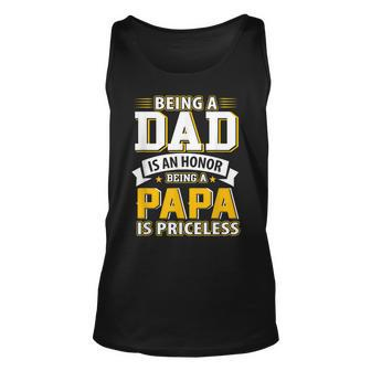 Being A Father A Dad Being A Papa Aweome Graphic T Unisex Tank Top | Mazezy