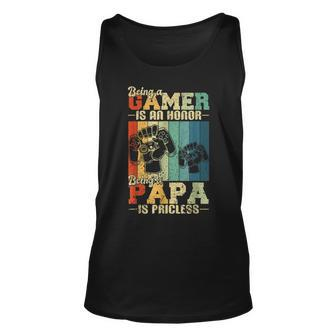 Being A Gamer Is An Honor Being Papa Is Priceless Dad Men Unisex Tank Top | Mazezy