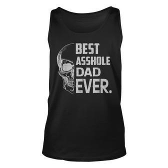 Best Asshole Dad Ever Funny Skull Lover Gift Unisex Tank Top | Mazezy