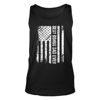 Mens Best Bonus Dad Ever American Flag Tshirt Father Day Tank Top | Mazezy
