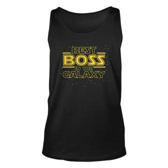 Best Boss In The Galaxy Boss T Shirt Boss Day Gift Unisex Tank Top | Mazezy