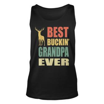 Best Buckin Grandpa Fathers Day Gift Idea Vintage Deer Unisex Tank Top - Seseable