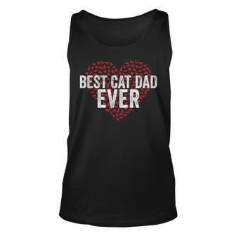 Best Cat Dad Ever Cat Heart Love Cats Fathers Day Gift Unisex Tank Top - Seseable