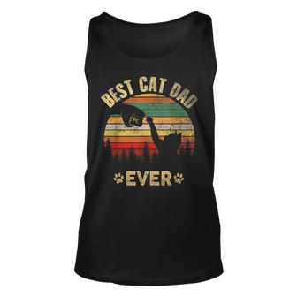 Best Cat Dad Ever Cat Lover Funny Fathers Day Vintage Gift Unisex Tank Top - Thegiftio UK