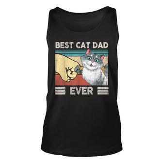 Best Cat Dad Ever Dog Lover Funny Fathers Day Vintage Gift Unisex Tank Top - Thegiftio UK